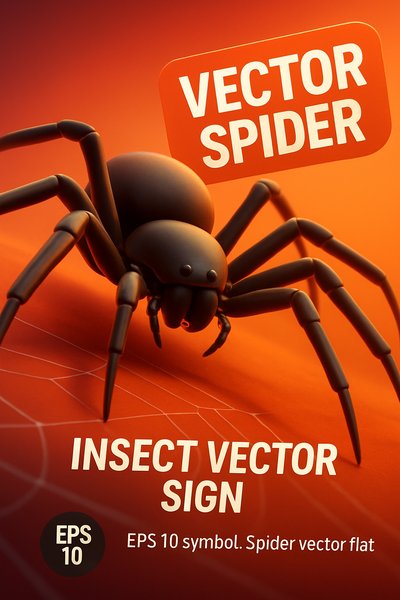 Stylized Vector Spider Illustration with Modern Design
