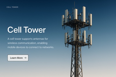 Stylish Cell Tower Illustration for Web Design