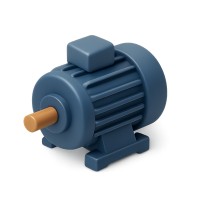 3D Electric Motor Icon in Isometric View