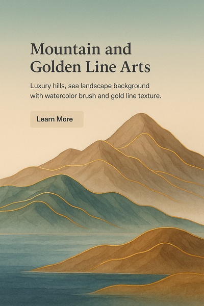Abstract Mountain Landscape with Golden Lines