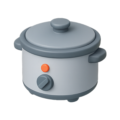 Stylized Slow Cooker Icon with Minimalist Design