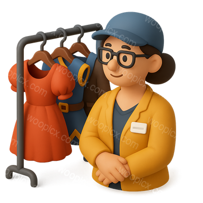 3D Costume Icon Design Featuring Wardrobe Supervisor