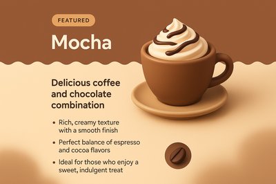 Delicious Mocha Design for Landing Page