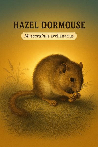 Illustration of a Hazel Dormouse with Scientific Name