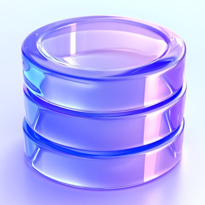 Stylized 3D Glass Cylinders with Gradient Colors