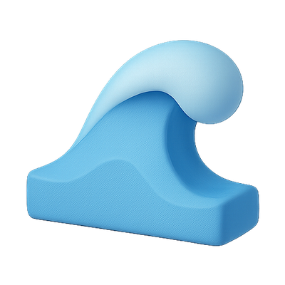 Stylized Blue Wave Sculpture in Modern Design