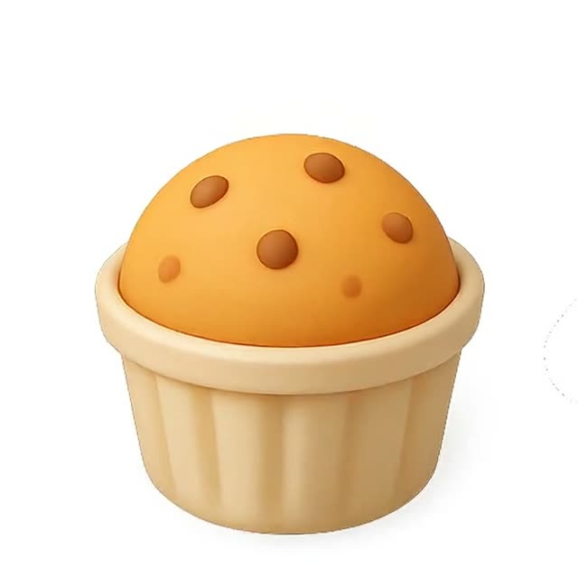 Colorful 3D Muffins with Chocolate Chips