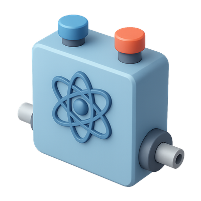 Stylized 3D Hydrogen Fuel Cell Icon in Isometric View