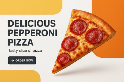 Delicious Flying Pepperoni Pizza Slice on Bright Background