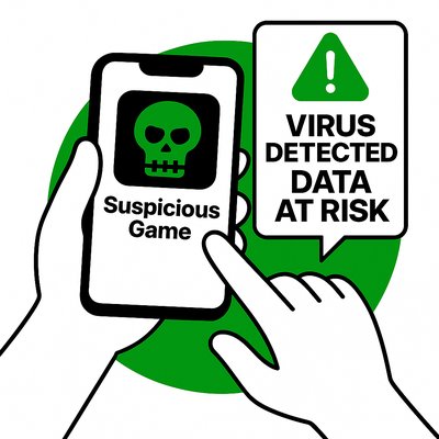 Warning Graphic for Mobile Security Threats