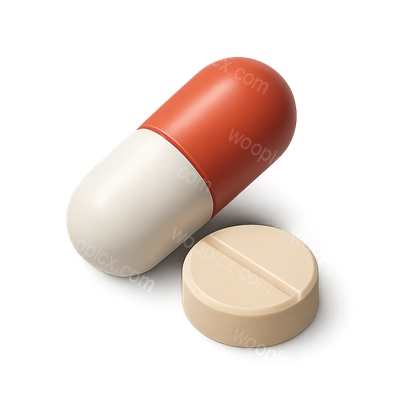 3D Pill Icon Featuring Capsule and Tablet