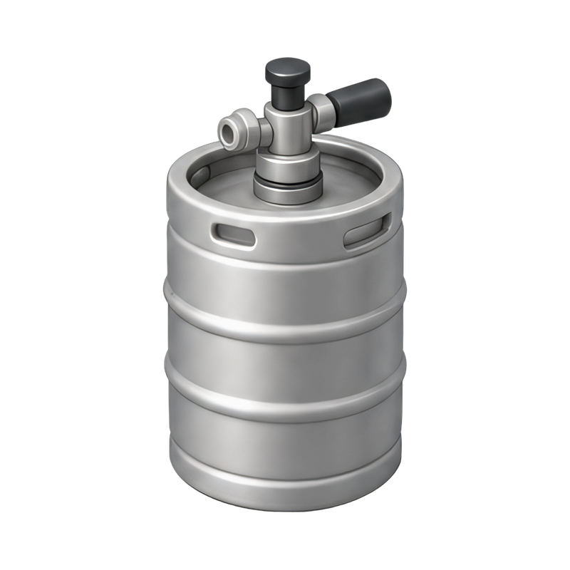 Keg with coupler setup