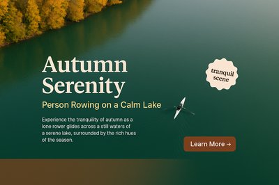 Autumn Serenity: Rowing on a Calm Lake