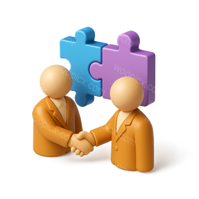 3D Icon Representing Strategic Alliance and Partnership