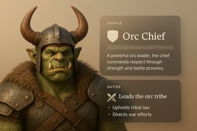 Orc Chief Portrait with Informative Overlay