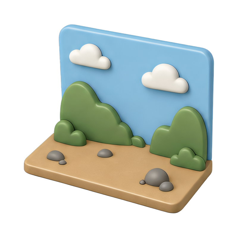 colorful diorama background