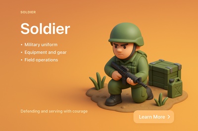 3D Realistic Military Scene Featuring Soldier in Action