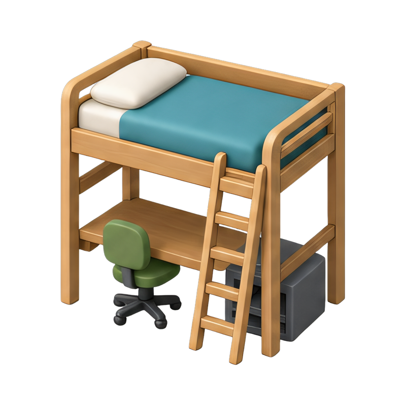 modern loft bed with ladder