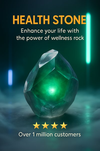 Vibrant Health Stone Neon Advertising Slide Design