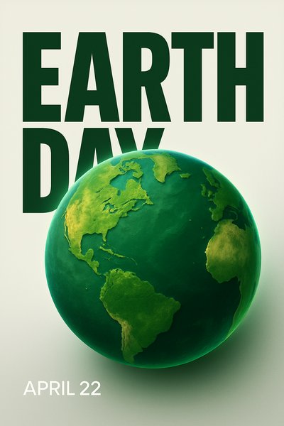 Bold Earth Day Illustration with Green Planet