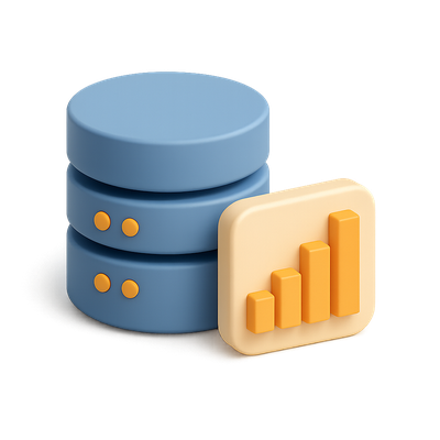 3D Data Icon Representing Big Data Concepts