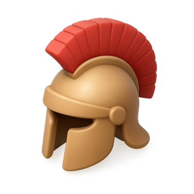 Stylized Roman Centurion Helmet Icon in 3D View