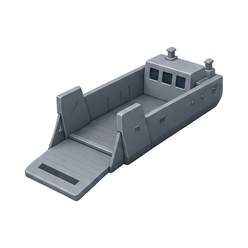 amphibious landing craft in action
