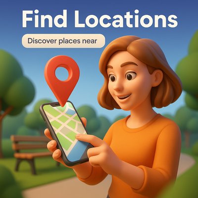 3D Character Searching Locations on Mobile Map