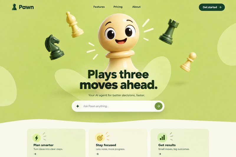 AI agent landing page design