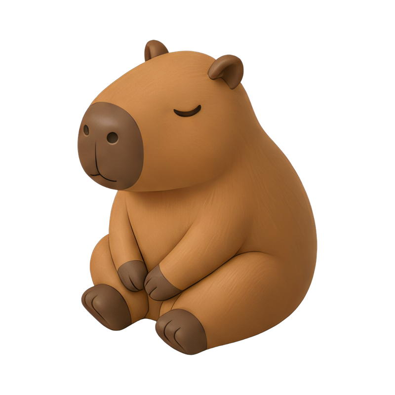 serene capybara by the water