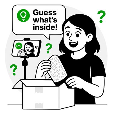 Live Unboxing Illustration with Engaging Design