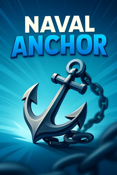 Dynamic 3D Naval Anchor Illustration with Bold Text