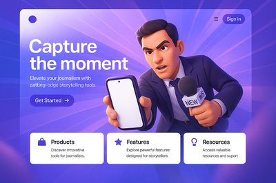 Dynamic Bento Design for Journalism Landing Page