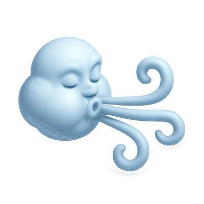 3D Icon of Blowing Wind in Isometric Style