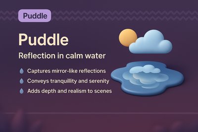 3D Puddle Landing Page Design with Tranquil Elements