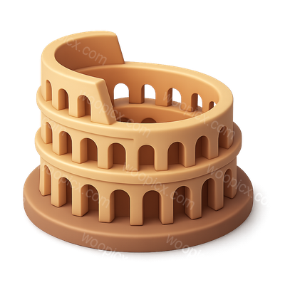 Stylized 3D Icon of the Ancient Roman Colosseum