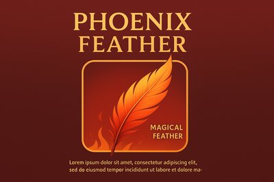 Stunning Phoenix Feather Design with Gradient Background