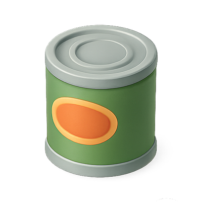 Stylized 3D Can Design with Bold Colors