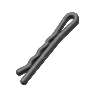 Stylized 3D Bobby Pin Icon in Isometric View