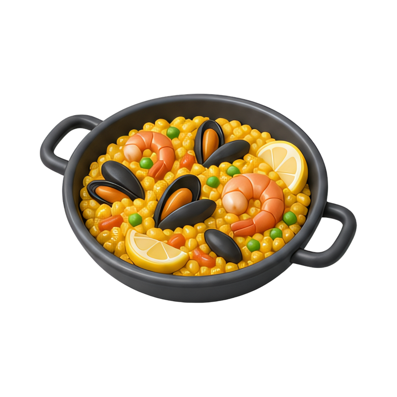 Spanish paella pan with handles
