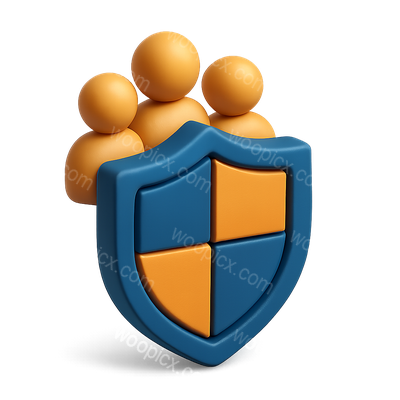 3D Clan Icon with Shield and Figures