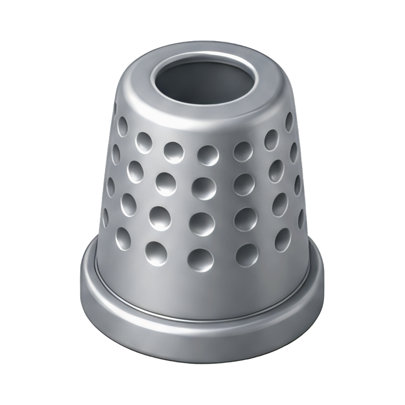 shiny metal thimble close-up