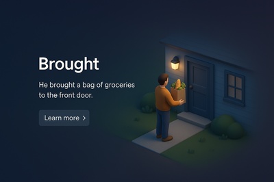 3D Scene of a Person Delivering Groceries at Night