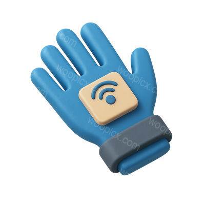3D Tactile Feedback Glove Icon with Isometric Design