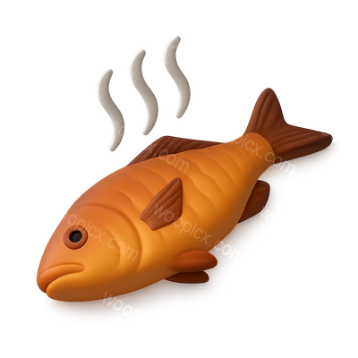 3D Smoked Haddock Icon with Volumetric Design