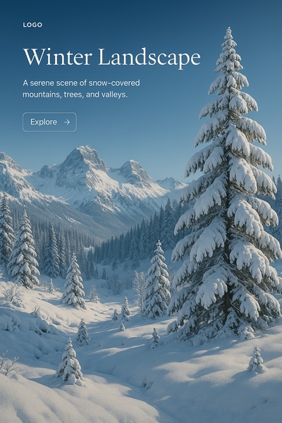 Serene Winter Landscape in Majestic Mountains