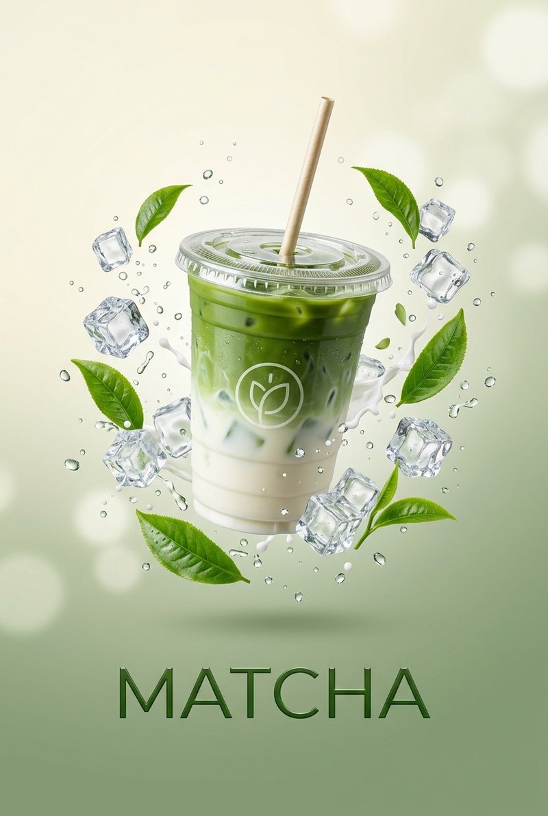 Sage matcha latte in a cup