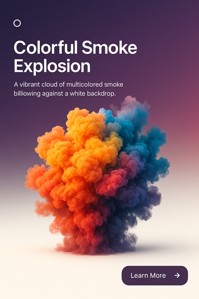 Vibrant Colorful Smoke Explosion on White Background