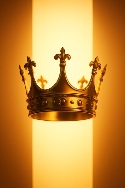 Regal Golden Crown Floating in Light