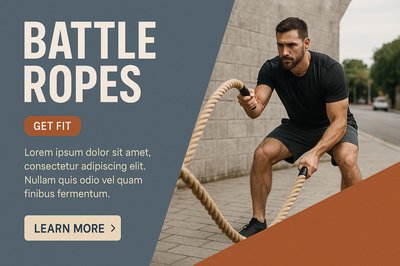 Dynamic Battle Ropes Training Session with Engaging Design Elements
